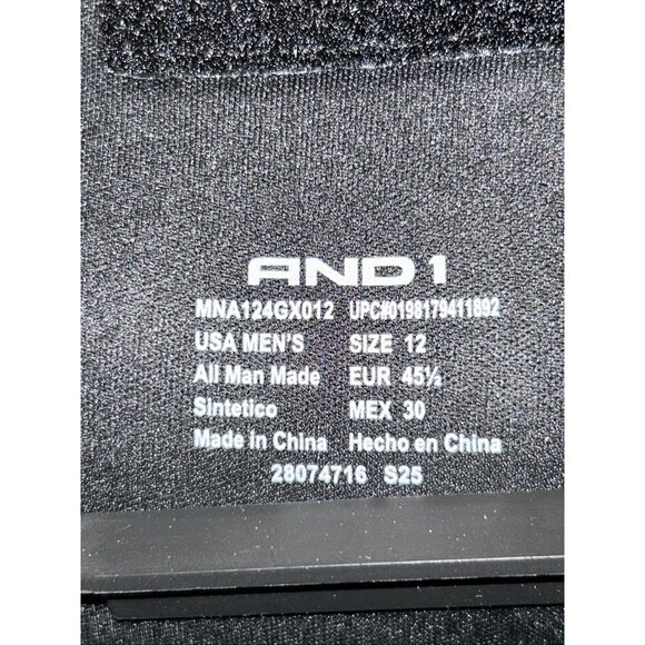 AND1 Men’s Athletic Adjustable Swirl Slide Sandals Black Size 12 - Picture 4 of 4